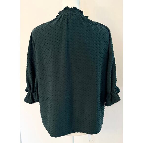 NWT Madewell Texture & Thread Mock Neck Ruffle Blouse Size S - Picture 3 of 4